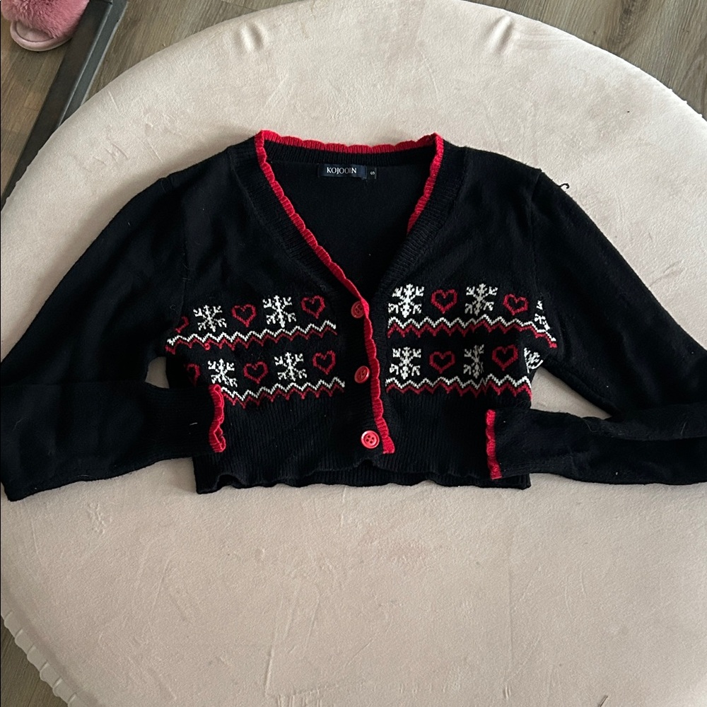 Adorable Holiday Sweater with Buttons